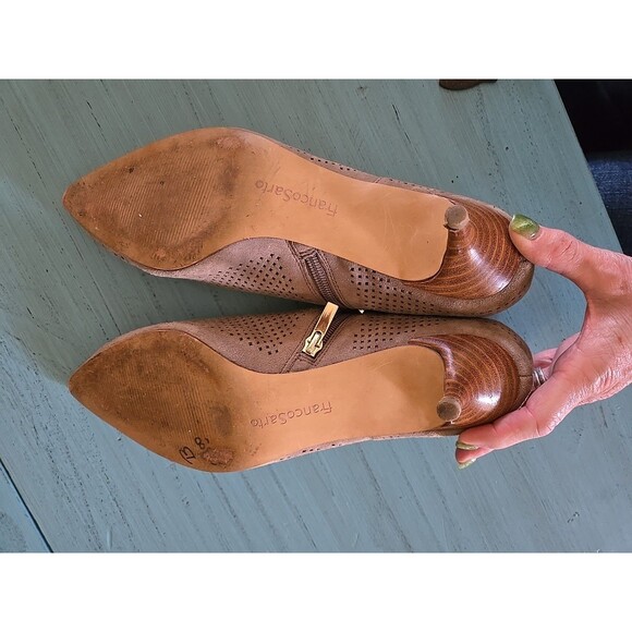 Franco Sarto Women’s Ankle Boots Size 11M Pre-owned Suede With Side Zipper - Picture 8 of 8